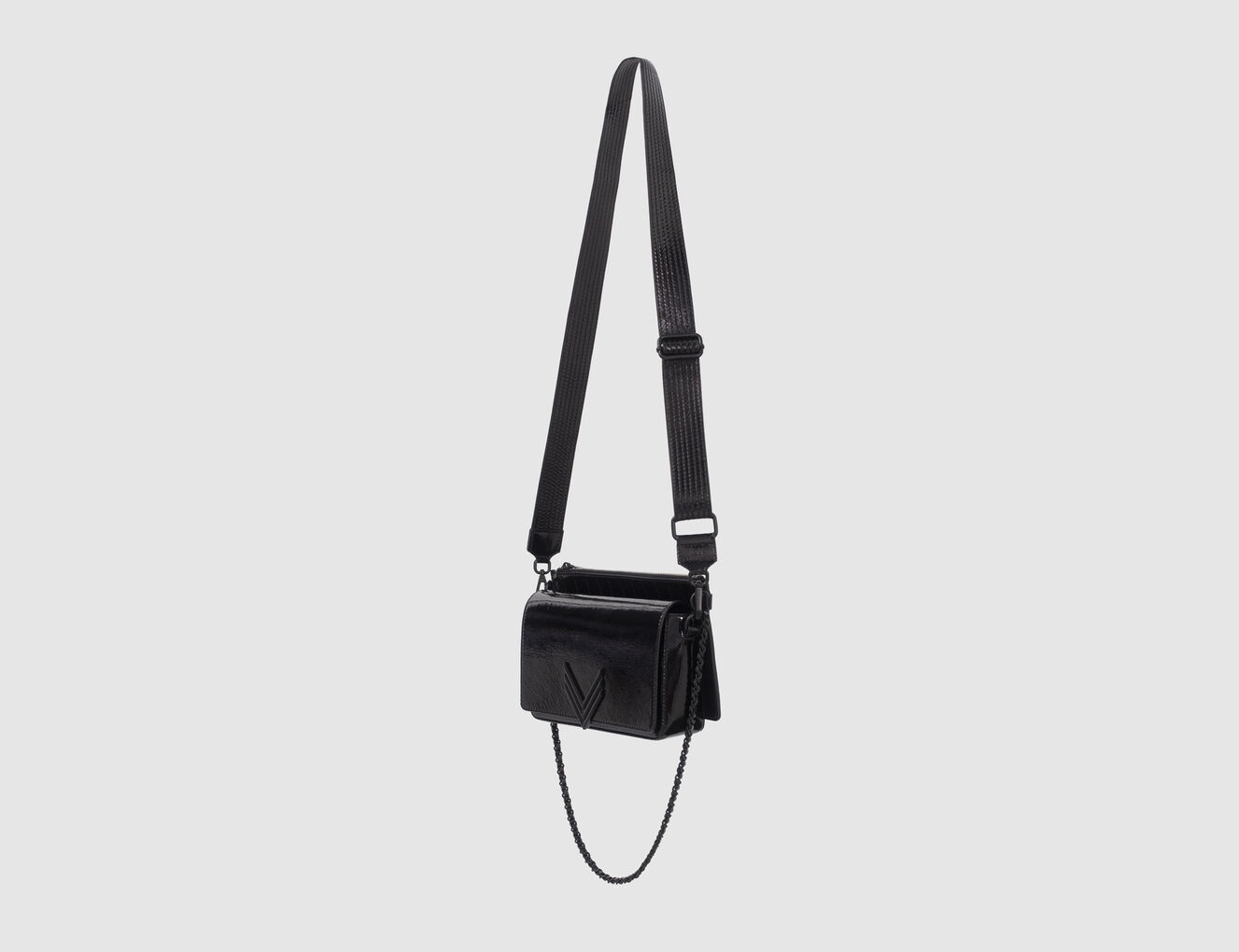Women’s black patent leather 111 CENTRAL PARK bag-6