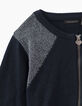 Girls’ navy and silver knit cardigan-4