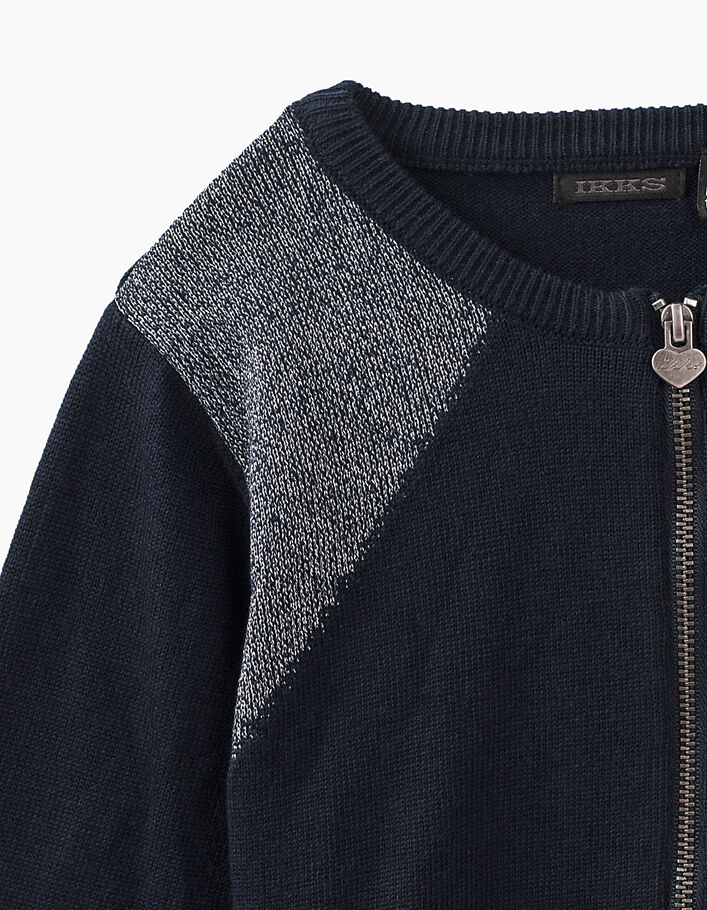 Girls’ navy and silver knit cardigan - IKKS