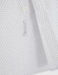 Chemise SLIM blanc cass&eacute; imprim&eacute; pois gris Homme-5
