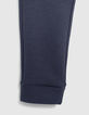 Boy's grey bi-material jogging suit with zipped pockets-4
