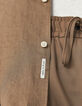 Camisa SLIM café de lino Hombre-4