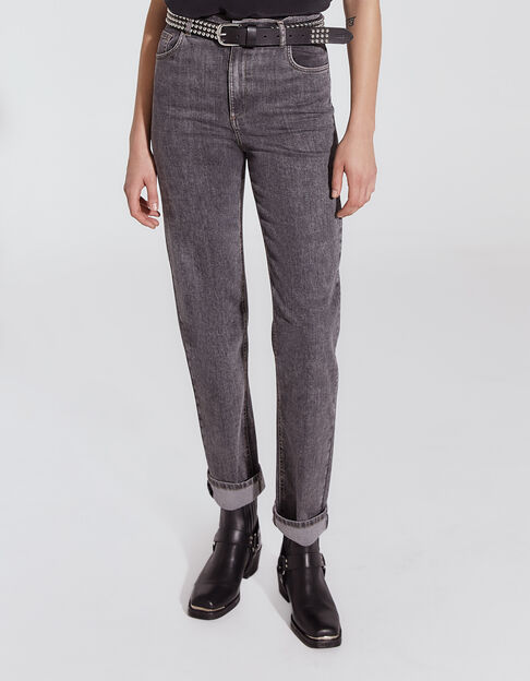 Women’s grey Pure Edition wide jeans with ironed pleats