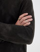 Pull gris anthracite tricot effet camouflage Homme -5