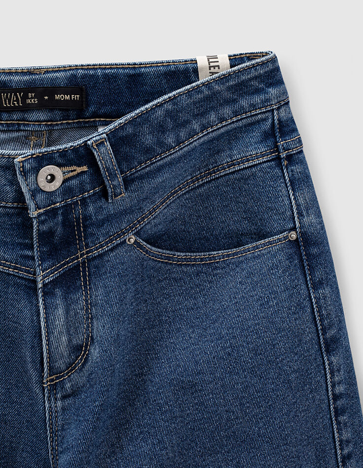 Medium blue mom jeans hoge taille meisjes-5