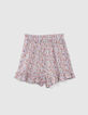 Lila Mädchenshorts mit Flower-Power-Print-3