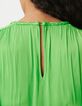 Robe courte verte satin&eacute;e pliss&eacute;e Femme-7