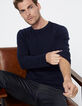 Pull marine en tricot à col rond Homme-1