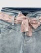Vaqueros mom light blue con cintura pespunteada niña-6