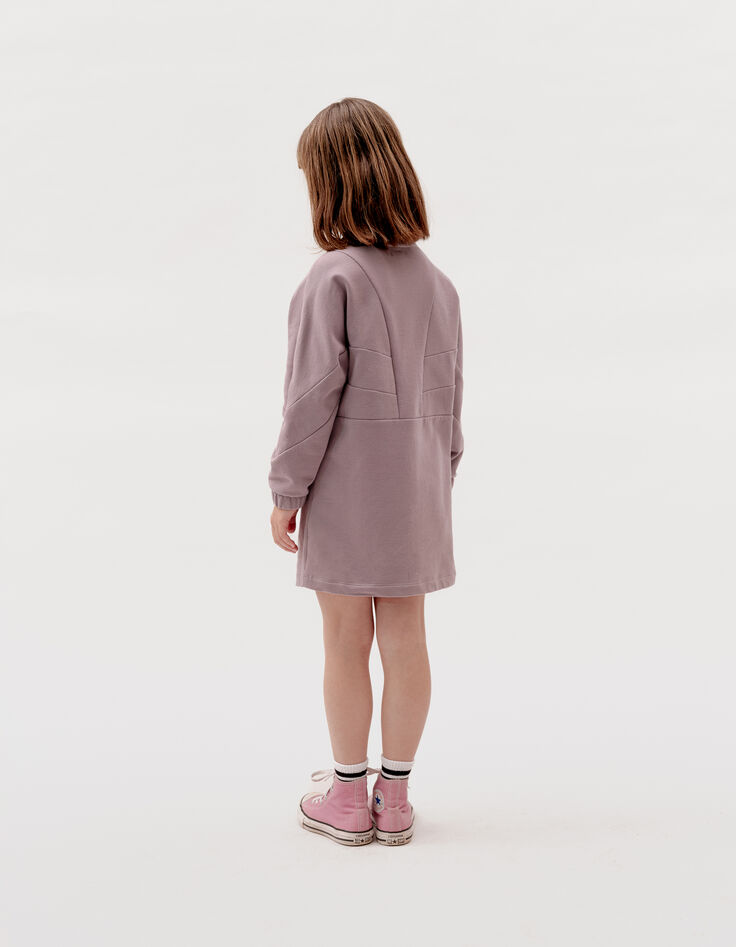 Girl's lilac cut-out sweatshirt dress-3