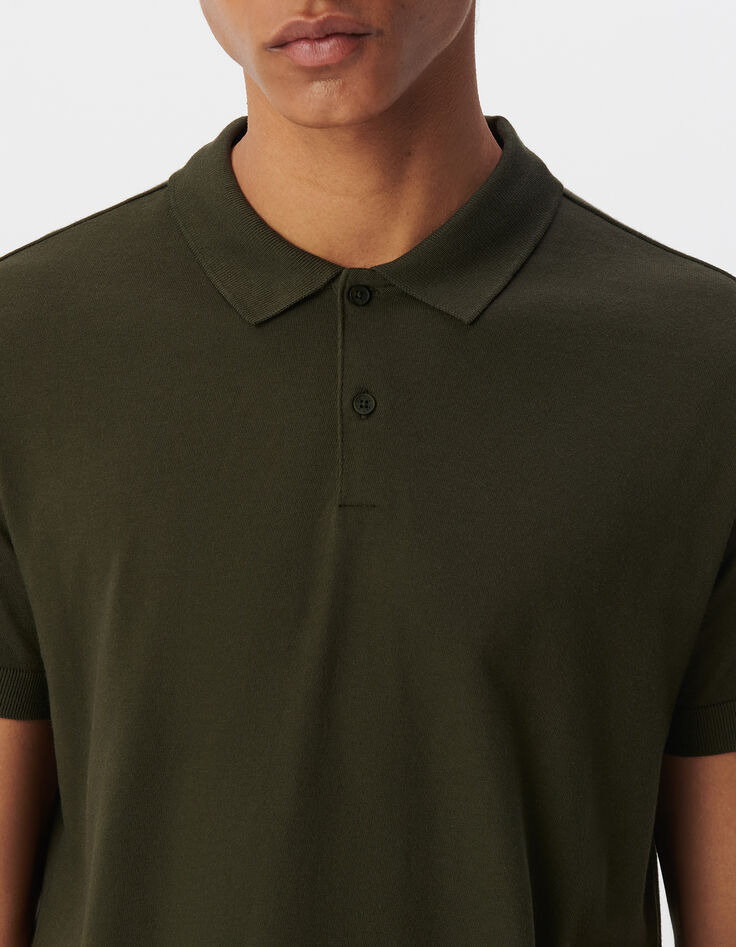 Men&rsquo;s khaki cotton modal polo shirt-4