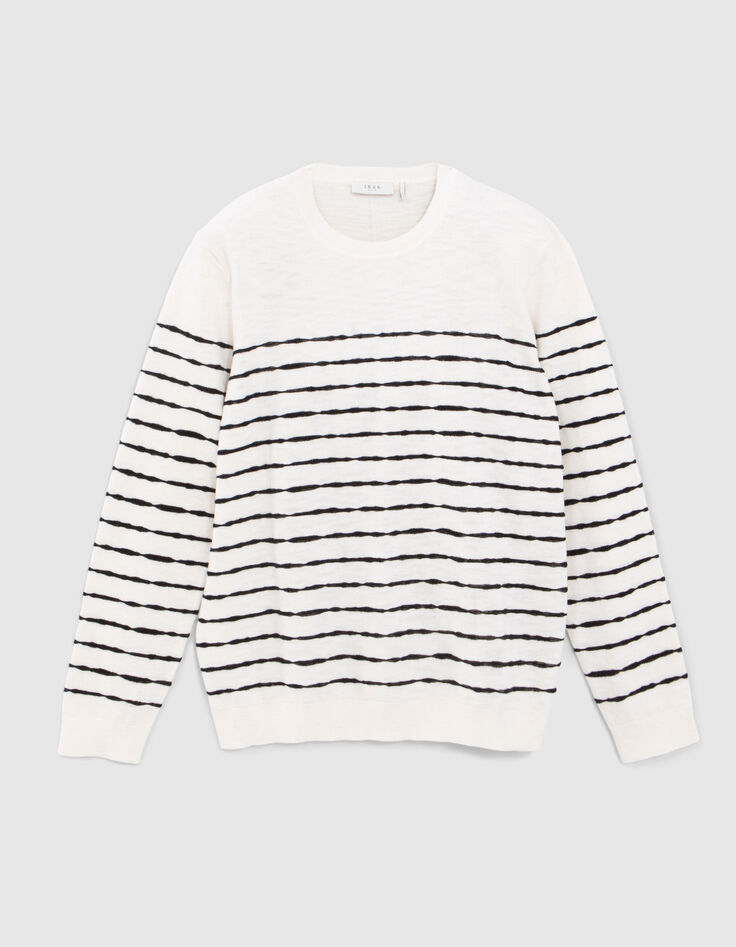 Pull marini&egrave;re stuck tricot ray&eacute; noir Homme-6