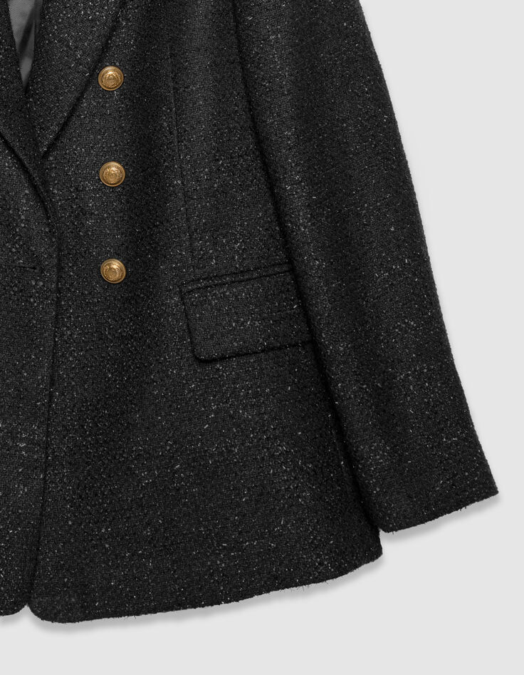 Zwart blazer tweedstijl met glitters Dames-7
