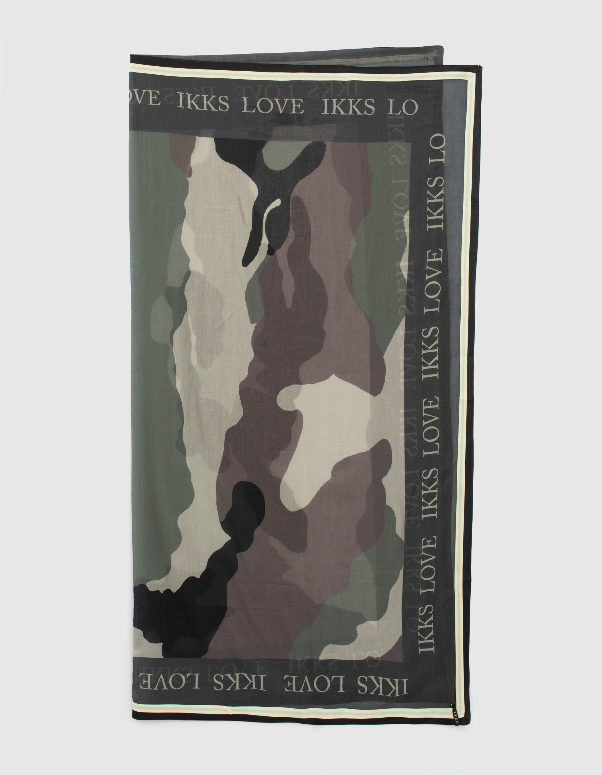 Ch che carr en coton m lang motif camouflage Femme