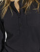 Women’s black long-sleeve T-shirt with skull on chest-3