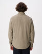 Chemise regular beige motif carreaux Homme-3