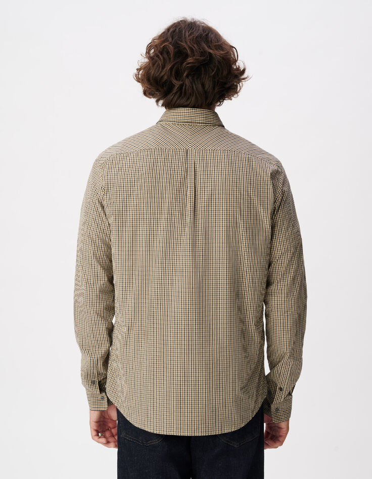Chemise regular beige motif carreaux Homme-3