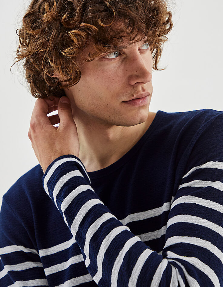 Sudadera marinera rayas marino y blanco Hombre-4