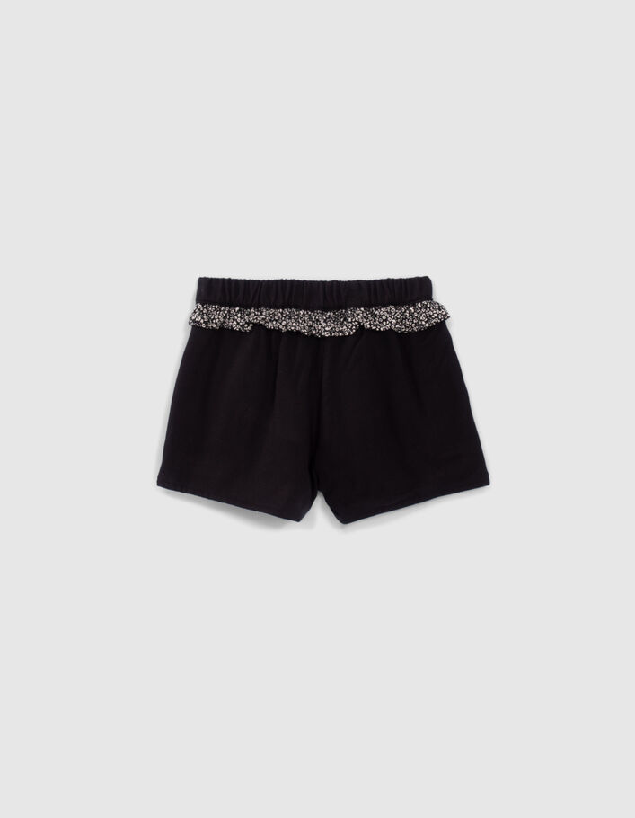 Baby girls’ black/tachist print reversible shorts - IKKS