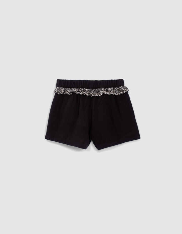 Shorts reversibles negro y estampado tachista bebé niña-4