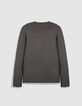 Pull gris tricot flamm&eacute; Homme-7