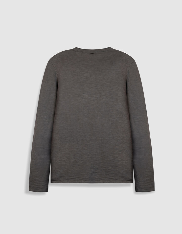 Pull gris tricot flamm&eacute; Homme-7