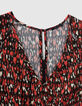 Vestido midi negro estampado ikat Mujer-7
