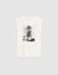 Pure Edition – Women’s ecru palm-tree print T-shirt-1