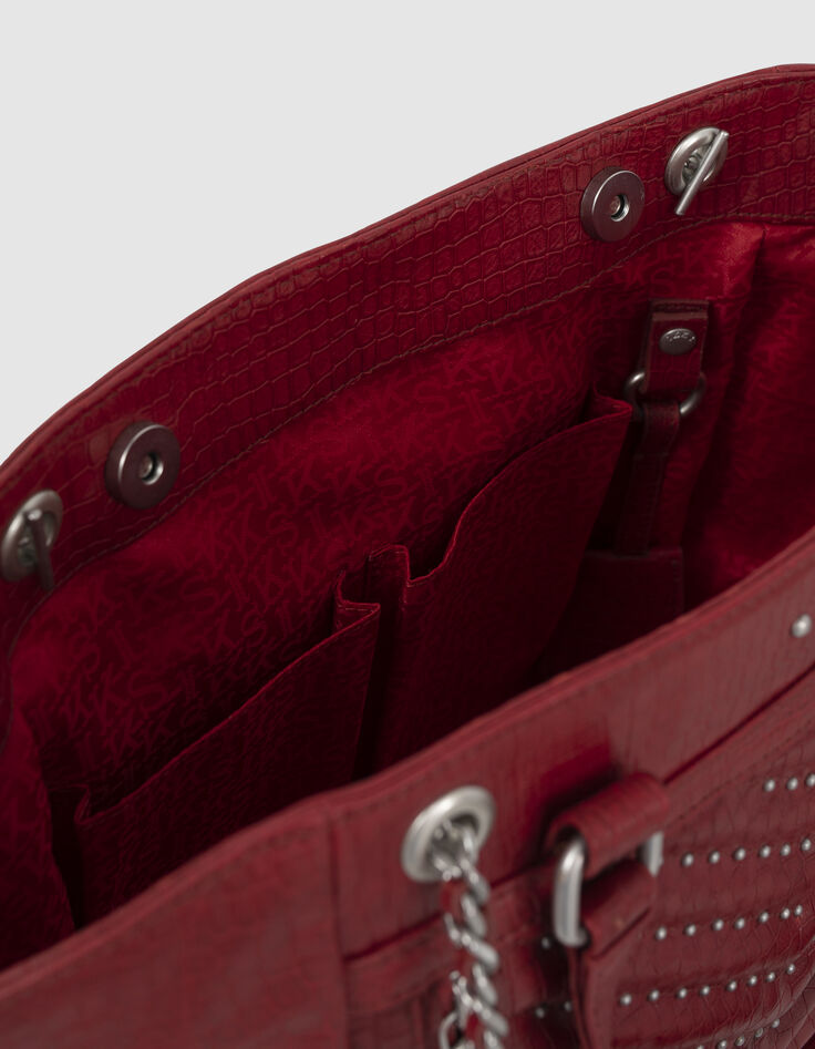Bolso cab&aacute;s 1440 Medium cuero rojo cocodrilo mujer-7