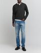 Herren-Pulli Rundhals Kn&ouml;pfe, anthrazit, Strick, Rollkante-7