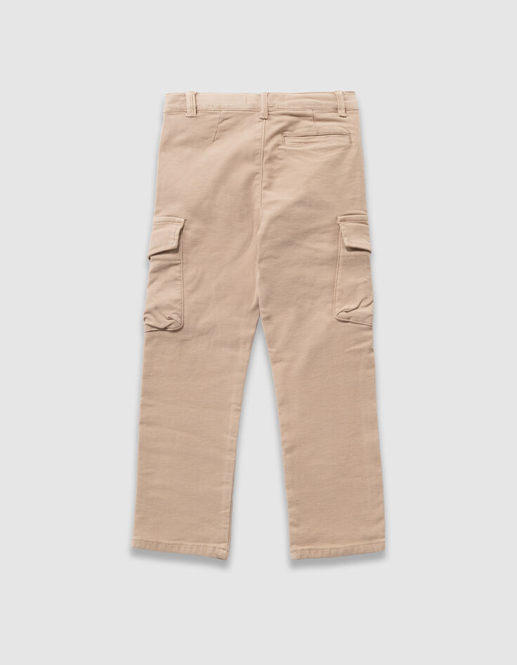 Pantalon droit beige esprit battle garçon-5