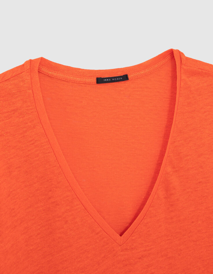 Women’s orange linen T-shirt-2