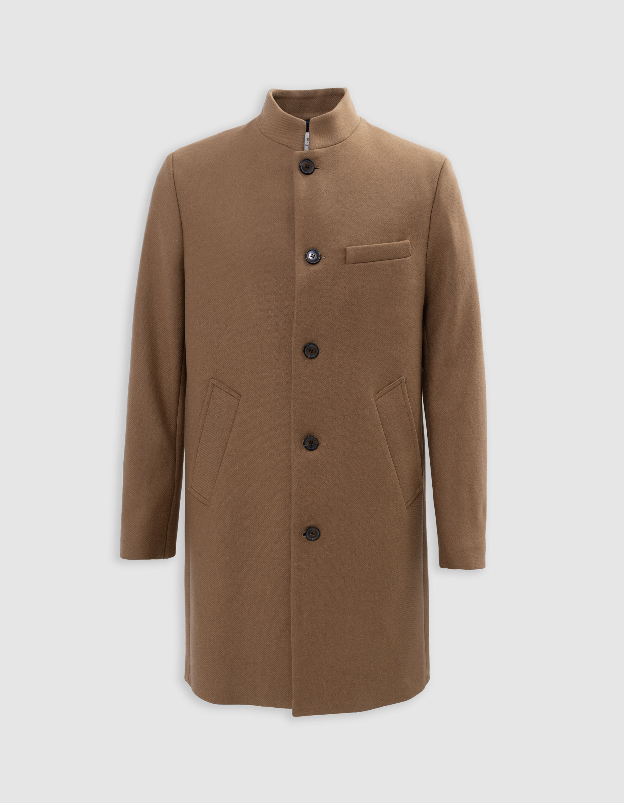 Manteau droit beige col officier Homme IKKS