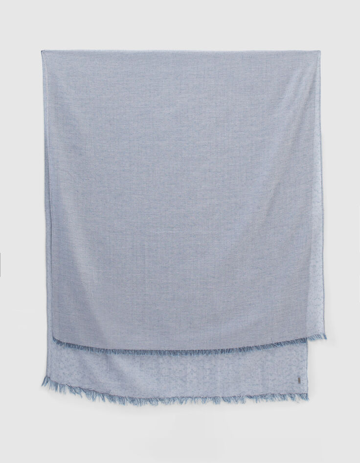 Men’s navy scarf with fine stripes-3