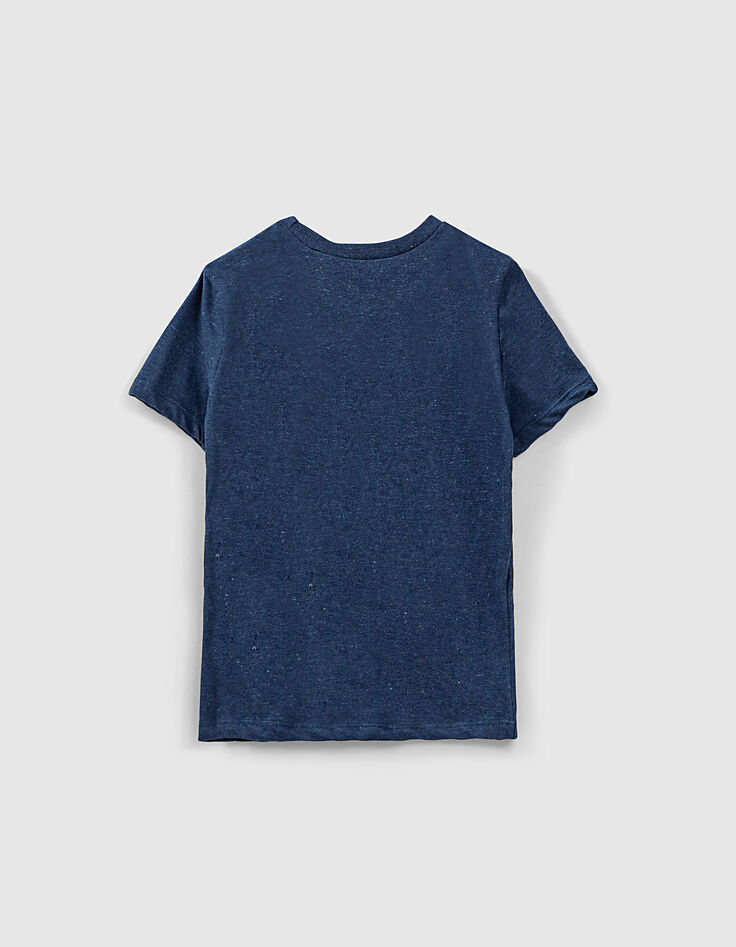 T-shirt indigo à visuel lynx en ville garçon -3