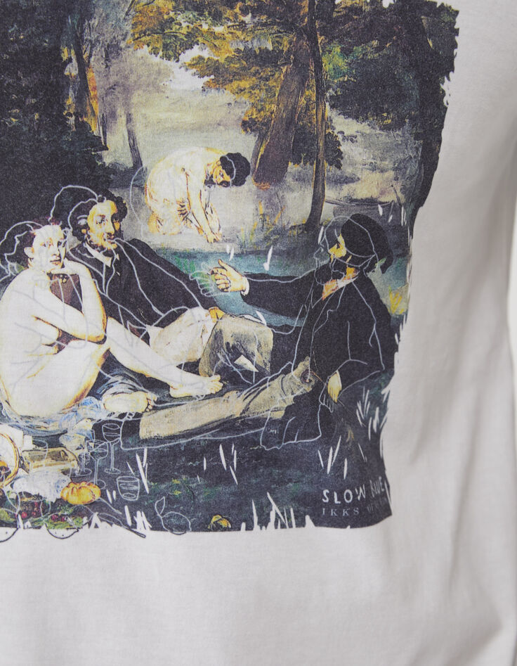 Off White Herren-T-Shirt mit Arty-Motiv-4