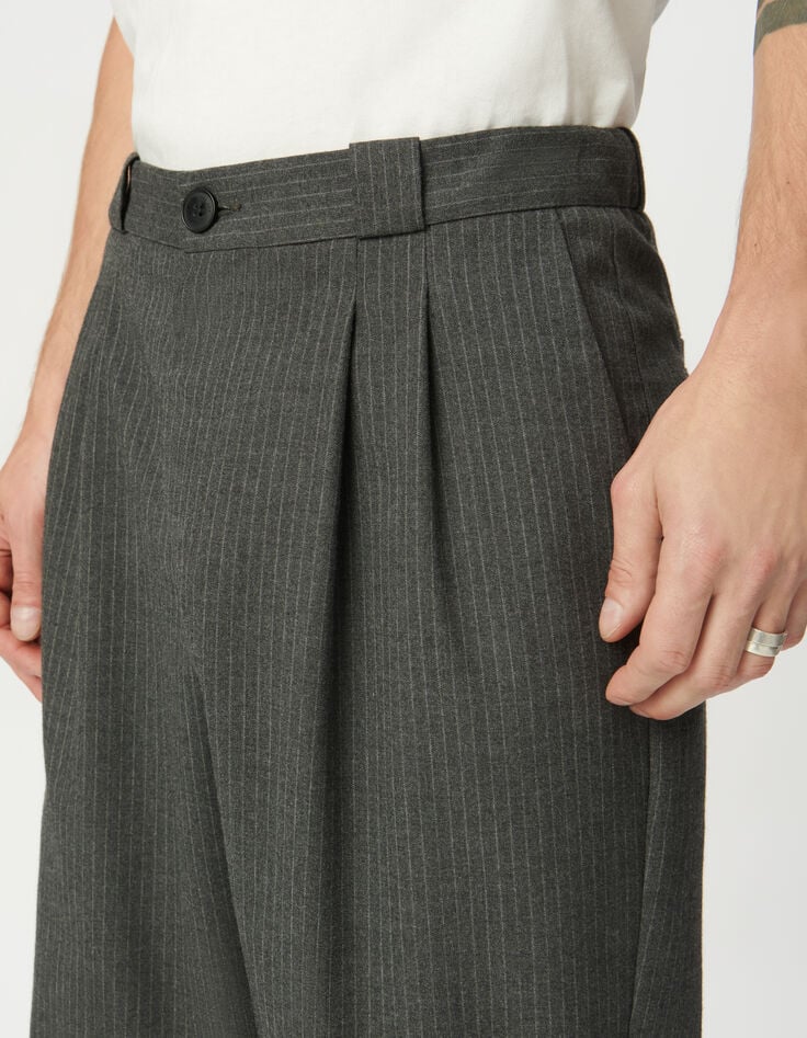 Men’s grey pinstripe suit trousers-5 Men’s grey pinstripe suit trousers-5