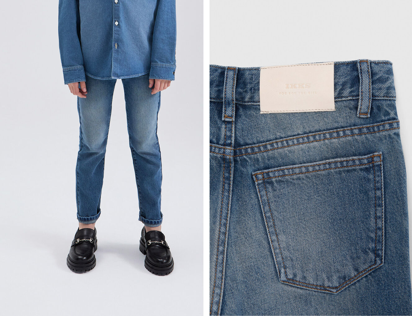 Gender Free-Blauwe STRAIGHT jeans jongens/meisjes - IKKS-4
