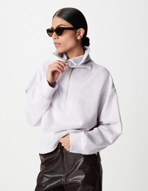 Sweat col camionneur lilas Femme - IKKS