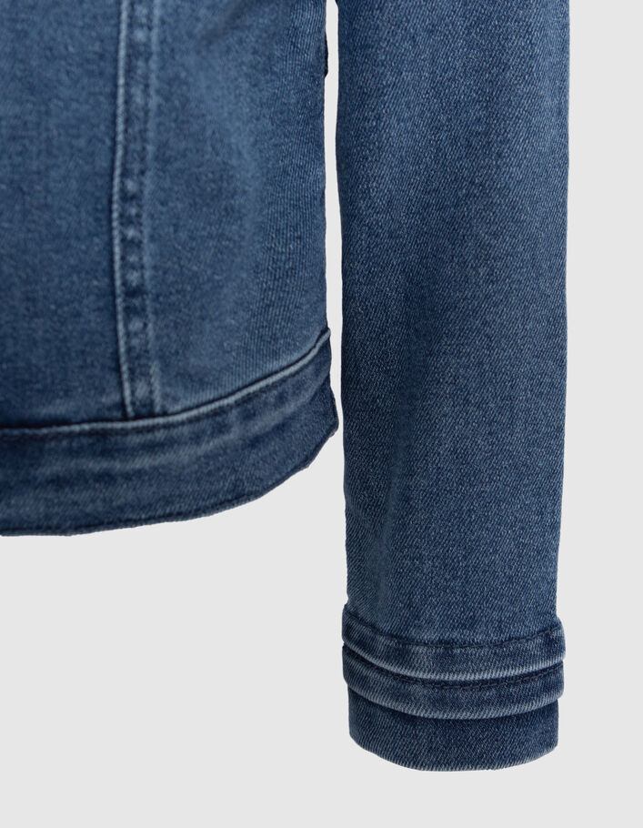 Blaue Mädchen-Jeansjacke mit Maxi-Stickmotiv im Rücken - IKKS