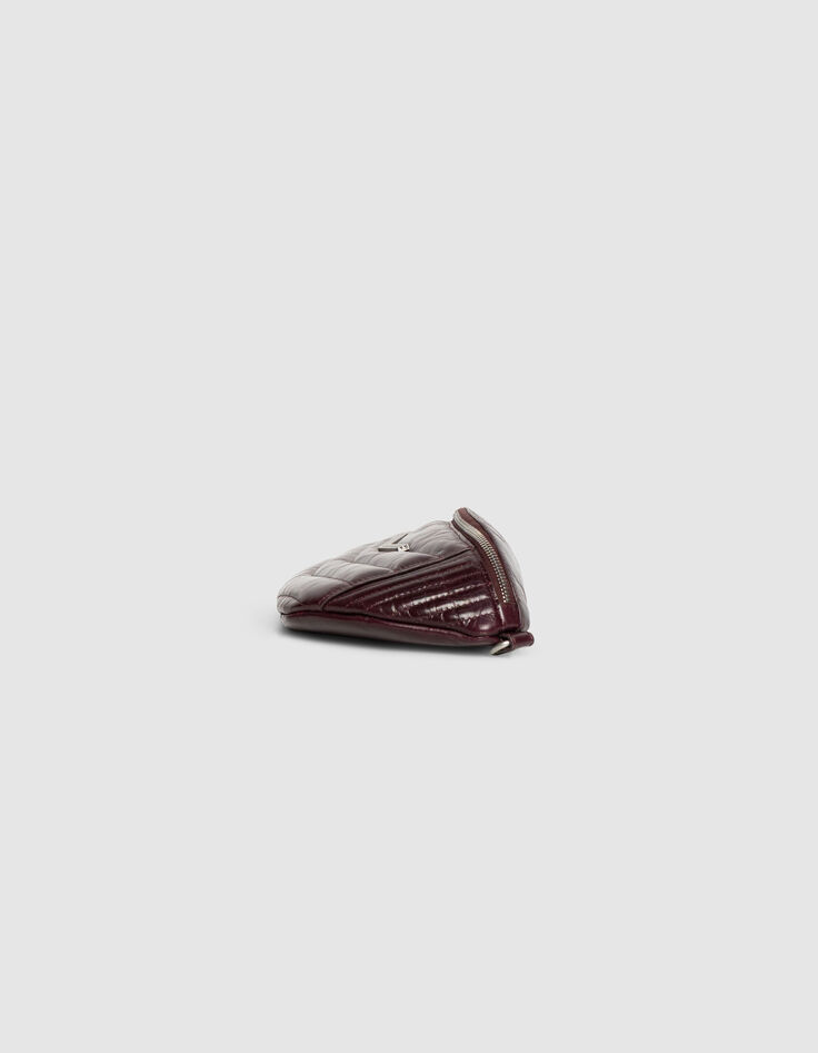 Damen-Bauchtasche THE 1- bordeauxrot gestepptes Leder-7