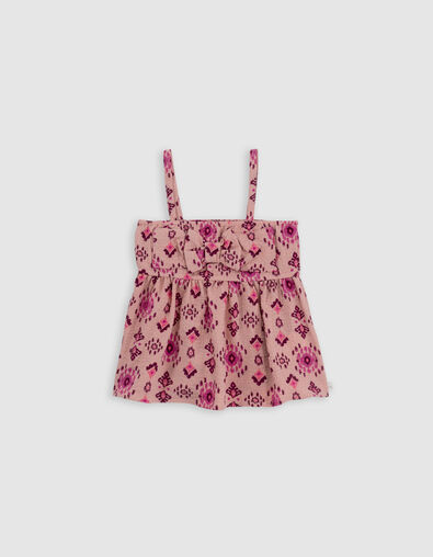 Pink ethnic maxi print camisole for girl - IKKS