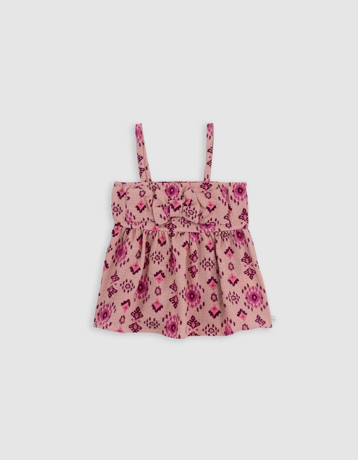 Rosa Caraco mit Maxi-Ethno-Print für Mädchen-2