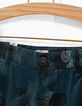 Navy bermuda bladprint -4