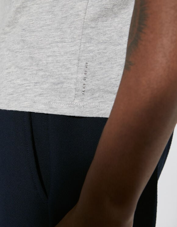 Tee-shirt L'Essentiel gris col V Homme