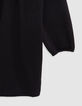 Girl's black sequined embroidered heart dress-7