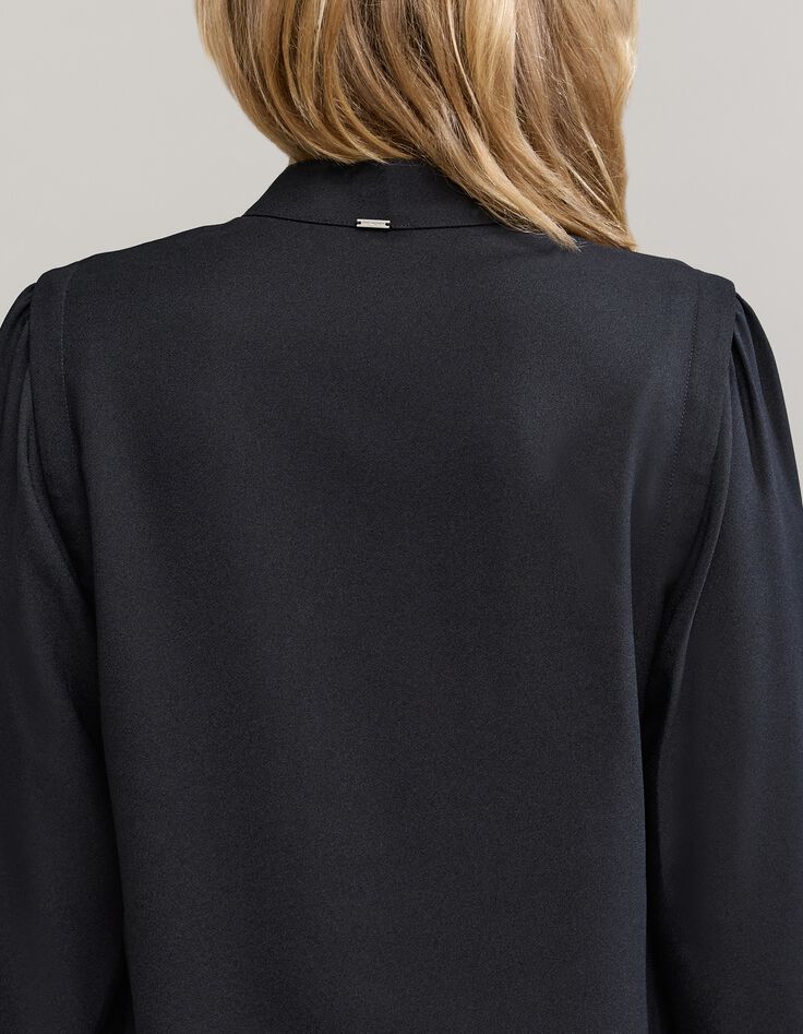 Zwarte damesjurk met asymmetrische sluiting-6