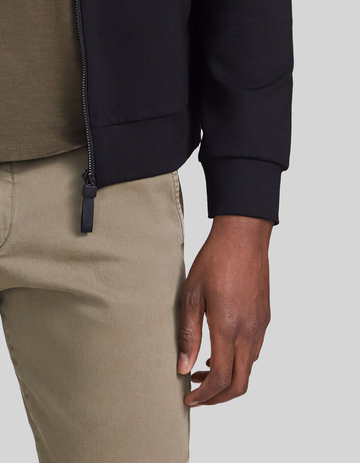 Cardigan noir Interlock zippé à capuche Homme - IKKS