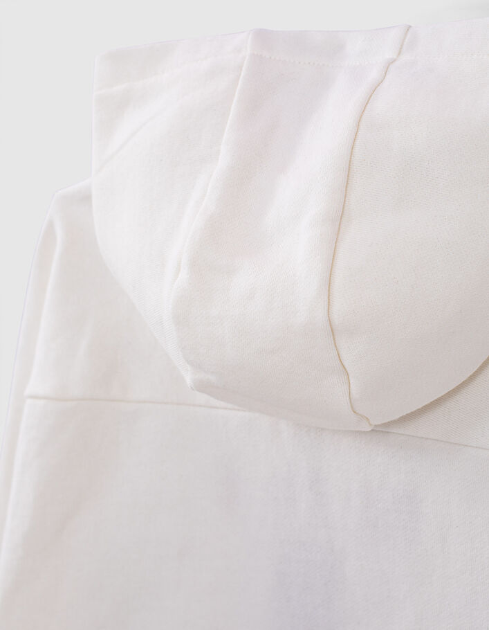 Sudadera blanco roto capucha bordado bicolor niño -6