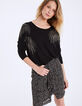Jupe droite crêpe de viscose imprimé minimaliste-1